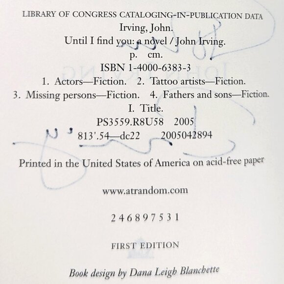 Until I Find You by John Irving SIGNED INSCRIBED FIRST EDITION Like New - Picture 3 of 15